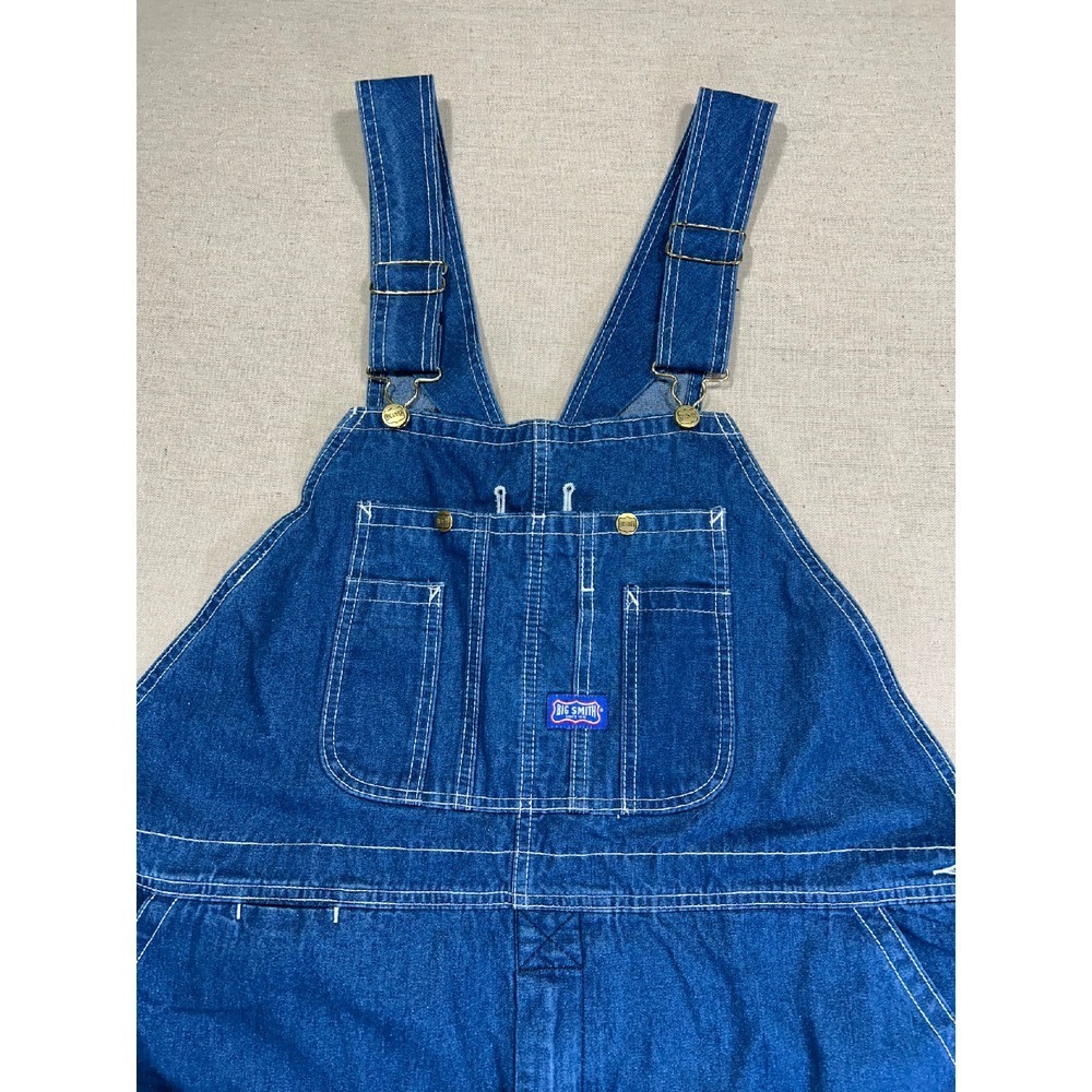 Big Smith Men's 44 Blue Denim Bibs WorkWear‎ Carpenter Construction Jeans